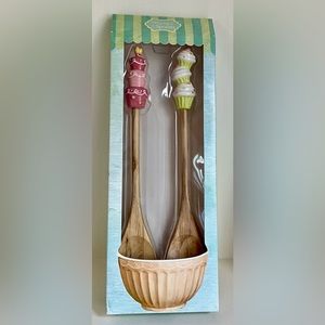 Cupcake Cake Wooden Spoons Set Grasslands Road NEW